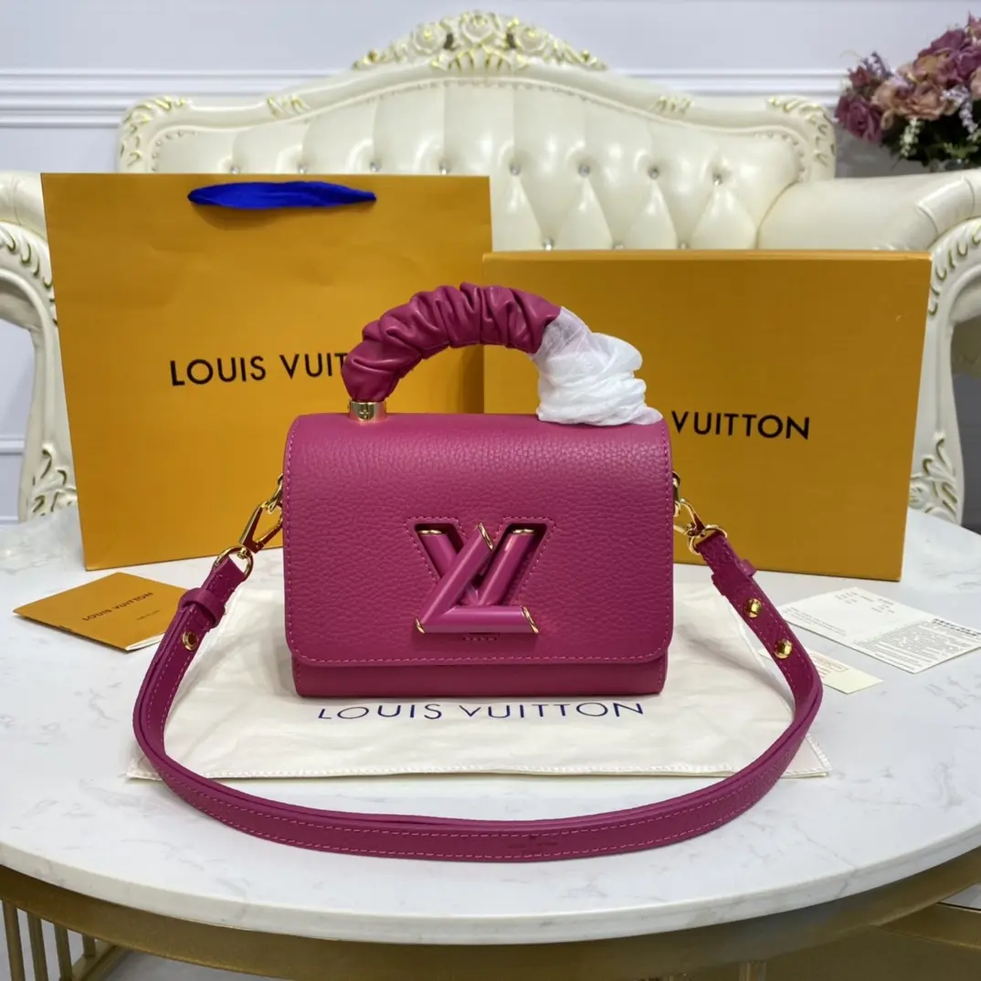 taurillon leather twist pm pink m58691 3